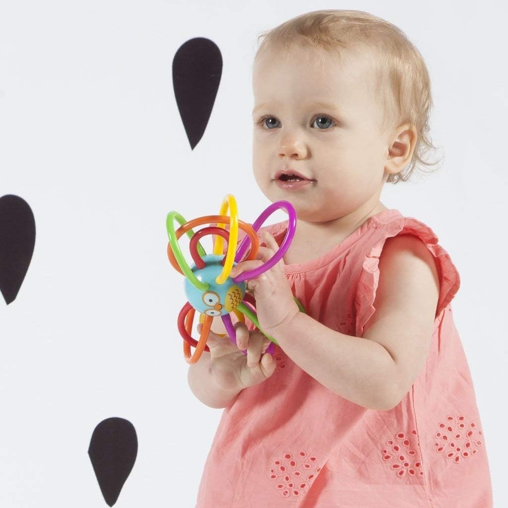image:imageManhattan Toy Zoo Animal Winkel Bunny Rabbit Multicolor Rattle amp Sensory Teether for Baby and ToddlerOwl