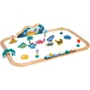 image:imageManhattan Toy TRex Express 45Piece JurassicThemed Wooden Toy Train Set for Toddlers 3 Years and Up
