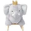 image:imageManhattan Toy Plush Elephant Wooden Rocking Toy with Crown Adjustable Seat Belt and Wooden Hand Grips LargeElephant