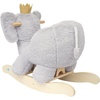 image:imageManhattan Toy Plush Elephant Wooden Rocking Toy with Crown Adjustable Seat Belt and Wooden Hand Grips LargeElephant