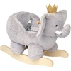 image:imageManhattan Toy Plush Elephant Wooden Rocking Toy with Crown Adjustable Seat Belt and Wooden Hand Grips LargeElephant