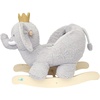 image:imageManhattan Toy Plush Elephant Wooden Rocking Toy with Crown Adjustable Seat Belt and Wooden Hand Grips LargeElephant