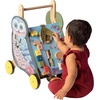 image:imageManhattan Toy Wildwoods Owl Wooden Push Cart with Shape Sorter and Basket Serrated Oval Spinners Bead Run and More Medium