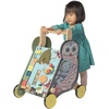 image:imageManhattan Toy Wildwoods Owl Wooden Push Cart with Shape Sorter and Basket Serrated Oval Spinners Bead Run and More Medium