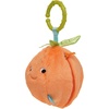 image:imageManhattan Toy MiniApple Farm Orange Baby Travel Toy with Rattle Squeaker Crinkle Fabric amp Teether Clipon AttachmentOrange