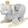 image:imageManhattan Toy Plush Elephant Wooden Rocking Toy with Crown Adjustable Seat Belt and Wooden Hand Grips LargeElephant