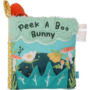 image:imageManhattan Toy Fairytale PeekaBoo Soft Activity Crinkle Book for Baby amp Toddler with Tethered Bunny Squeaker SmallPeekaboo Soft Book