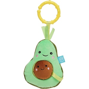 image:imageManhattan Toy MiniApple Farm Orange Baby Travel Toy with Rattle Squeaker Crinkle Fabric amp Teether Clipon AttachmentAvacado