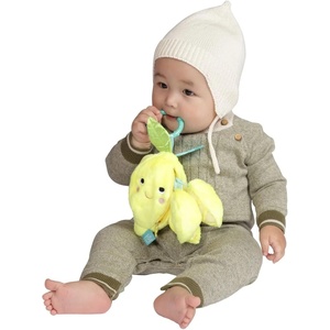 image:imageManhattan Toy MiniApple Farm Orange Baby Travel Toy with Rattle Squeaker Crinkle Fabric amp Teether Clipon AttachmentLemon