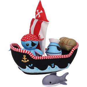 image:imageManhattan Toy Neoprene Whale 5Piece Floating Spill n Fill Bath Toy with Quick Dry Sponges and Squirt ToyPirate Ship