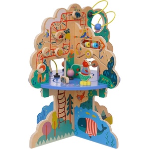 image:imageManhattan Toy Playground Adventure Wooden Toddler Activity Center with Gliders Abacus Track Spinners Spring Toys and Bead RunsActivity Center