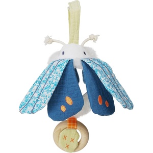 image:imageManhattan Toy Folklore Plush Luna Moth Soft Tactile Baby Travel Toy with Crinkle Fabric Wings Baby Mirror and Wooden Teether Ring